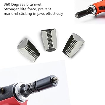 Heavy Duty Air/Hydraulic Rivet Gun Professional Riveting Tool 1/4" air Power Tool Self Suction Style and no Self Suction Style (3Pcs Replacement Jaws)